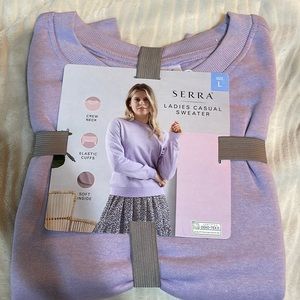 Serra Ladies Casual Sweater size L. NWT Lavender